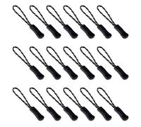 Ruidee Zipper Pull 50Pcs, Nylon Cord Zipper Tabs, Durable PVC Zipper Pulls Replacement for Backpacks, Jackets, Luggage, Purses, Handbags (Black White Dot)