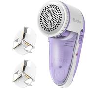 Ruidla Fabric Shaver Defuzzer, Electric Lint Remover, Rechargeable Sweater Shaver with Stainless Steel 3-Leaf Blade, Dual Protection, Removable Bin, Easily Remove Fuzz, Lint, Pills, Bobbles