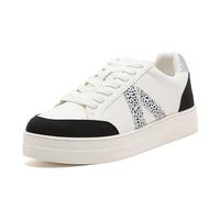 Ruiee Women's Fashion Platform Sneakers, Lace Up Casual Comfortable Trendy Tennis Walking Shoes Neutral Stylish Retro Trainers Daily Running Shoes.250305 SR/LP UKSize5.5