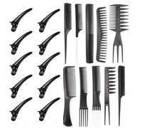 RUIENGCOMM 20 PCS Hair Combs Set Anti-static Barber Comb Hair Dying Accessories Hair Stylists Hair Clips Professional Styling Comb & Care Clip Set Barbers Brush Combs Set for Women Men