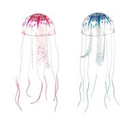 RUIENGCOMM 2Pcs Fish Tank Jellyfish Decoration Aquarium Decorations Colorful Jellyfish Ornament with Luminous Effect Luminous Ellyfish Fish Tank Decorations for Various Aquariums