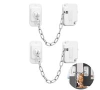RUIENGCOMM 2Pcs Pets Window Stoppers Door Restrictor Self Adhesive Window Locks Adjustable Window Lock No Drilling Child Safety Locks Safety Cabinets Restrictor Lock for Metal Wooden Sliding Window