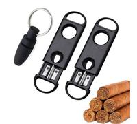 RUIENGCOMM 3Pcs Stainless Steel Double Blade Cigar Scissors Accessories with Cigar Punch V Type Cigar Cutter Stainless Steel Cigar Tool Portable Cigar Hole Opener for Cigar Lovers Cigar Gift Set
