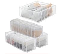 RUIENGCOMM 4Pcs Wardrobe storage Organiser Foldable Washable Storage Box Closet Dividers Clothes Drawer Organisers for Sock Underwear Panties Belts Neck Ties and Handkerchiefs