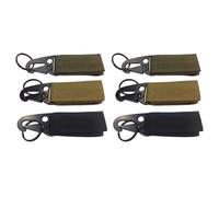 RUIENGCOMM 6 Pcs Tactical Gear Carabiner Clip Hanging Belt Carabiner Hook Nylon Webbing Buckle Strap Clip Molle Backpack Tape Keychains Hanging Buckle Belt Key Ring Holder for Outdoor Camping Hiking