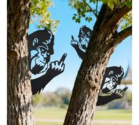 Ruifabo Bigfoot Yard Decor, Big Foot Sasquatch Gifts, Hilariously Funny Boo Sign, Bigfoot Metal Middle Finger Gift, Sasquatch Metal Wall Art, Humorous Decor for Garden, 3 Sizes & Easy Installation