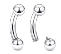 Ruifan 18g Rook Piercing Jewelry Titanium Internally Threaded Curved Barbell Eyebrow Tragus Helix Conch Lobe Labret Earrings Lip Rings Body Piercing Jewelry For Women Men 6mm Spike