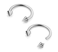 Ruifan 20G 18G 16G 14G 12G 8G 6G 4G 2G Horseshoe Nose Ring Titanium Septum Rings Piercing Jewelry Internally Threaded Gauges Cartilage Conch Helix Rook Lip Tragus Earring Hoop Eyebrow For Women Men