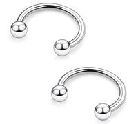 Ruifan 20G 18G 16G 14G 12G Horseshoe Nose Ring Titanium Septum Rings Piercing Jewelry Cartilage Conch Helix Rook Lip Tragus Earring Hoop Eyebrow Retainer For Women Men 6mm 8mm 10mm 12mm 14mm 16mm 19mm