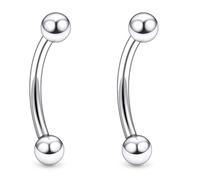 Ruifan 20g 18g 16g Rook Piercing Jewelry Titanium Externally Threaded Curved Barbell Eyebrow Tragus Helix Conch Lobe Labret Earrings Lip Rings Body Piercing Jewelry For Women Men Ball Spike 6mm-19mm