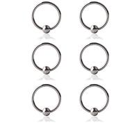 Ruifan 6PCS Surgical Steel Captive Bead Rings Prince Albert PA Nipple Nose Eyebrow Tragus Lip Ear Hoop Ring Piercing 14G 8MM,10MM,12MM,14MM, 9/16" (14mm), Stainless Steel,Steel