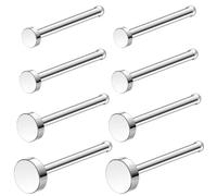 Ruifan ASTM F136 Titanium Nose Rings 20G Nose Studs Ring Straight Bone Piercing Jewelry for Women Men Flat Top 1.5mm 2mm 2.5mm 3mm 8PCS