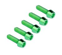 Ruifu 5PCS Titanium Bolt M5x10/16/18/20/25/30/35/40/45/50/55/60/65mm Allen Cone Head Screws for Bicycles (Green, M6x18mm)