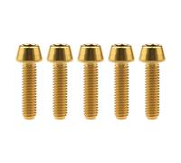 Ruifu M4 15 mm Titanium Grade 5 Ti Allen Taper Cap Bolts Screws for Motorcycle Bicycle Upgrade (Pack of 5) (Gold, M4x15)