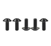 Ruifu M4 M5 M6 10 12 15 20 25mm Titanium Gr5 Torx head Bolt Screw for Bicycle/MTB Pack of 5 (Black, M6x15mm)