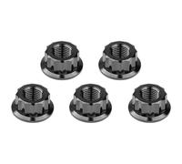 Ruifu M5 M6 M8 M10 M12 Flange Head 12 Point Nuts Titanium Nuts for Bicycle Motorcycle 5pcs (Black, M10,Pitch 1.25mm)
