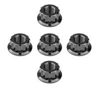 Ruifu M5 M6 M8 M10 M12 Flange Head 12 Point Nuts Titanium Nuts for Bicycle Motorcycle 5pcs (Black, M12,Pitch 1.25mm)