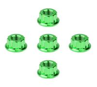 Ruifu M5 M6 M8 M10 M12 Flange Head 12 Point Nuts Titanium Nuts for Bicycle Motorcycle 5pcs (Green, M12,Pitch 1.25mm)
