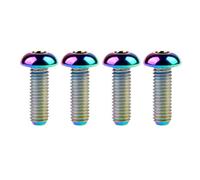 Ruifu M5 Titanium Gr5 Allen Button cap Screws Bolts 8 10 12 15 18 20 25 30mm for Bicycle Water Bottle Cage (Pack of 4) (Rainbow, M5x18mm)
