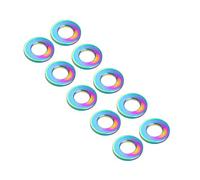 Ruifu Titanium Alloy Flat Washers M3 M4 M5 M6 M7 M8 M12 M14 DIN912 Suitable for Fasteners Bolts Screws 10pcs (Rainbow, M10)