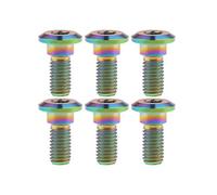 Ruifu Titanium M8 Disc Brake Rotor Gr5 Ti Bolts Screws 20 22 30 33 mm for Motorcycle Yamaha Suzuki (Pack of 6) (Rainbow, M8x20mm)