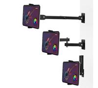 RUIFUO Tablet Wall Mount Bracket for 4"-13",360°Rotatable Retractable 10-45cm, iPad、Samsung Tab Holder Wall for Business and Home, Exercising in the Living room and Cooking in the Kitchen (BLACK)