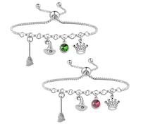 RUIFUU 2Pcs Wicked Inspired Bracelets,Broadway Musical Jewelry Witch Charm Bracelet Friendship Bracelets Musical Lover Gift