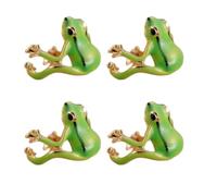 RUIFUU 4 Pcs Tree Frog Rings Set for Women,Adjustable Green Rings,Funny Frog Ring,Weird Open Frogs Shaped Finger Ring,Women's Whimsical Frog Jewelry Gifts,Green