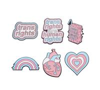 RUIFUU 6 Pcs Trans Rights Are Human Rights Brooch, LGBTQ Pride Pins Transgender Enamel Rainbow Pride Pins Cartoon Milk Box Pin Brooch