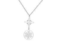 RUIFUU Metatron Cube Necklace Witch Knot Pendant Necklace,Double Amulet Protection Necklace witch Necklace for Women