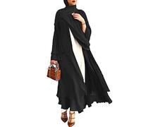 RUIG Women Muslim Prayer Chiffon Open Dress Abaya Dubai Turkey Islam Kaftan Islamic Ramadan Eid Mubarak Women Robe without Hijab