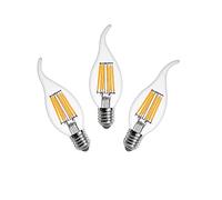 Ruihua 3Packs E14 6W Dimmable Warm White 2700K LED Filament Light Bulbs(Equivalent 60W Halogen Bulb) 600LM Edison Vintage Candle Bulb C35 Small Spiral Energy Saving Lamp,AC 220-240V