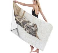RUiillg Beach Towel Microfiber,Oversized Bath Towel A Cat Lying On The Sofa Bathing Surf Swimming Super Soft Quick Drying Towel 80×130cm