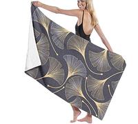 RUiillg Beach Towel Microfiber,Oversized Bath Towel Gingko Biloba Leaves Botanical Heat-Resistant2 Bathing Surf Swimming Super Soft Quick Drying Towel 80×130cm