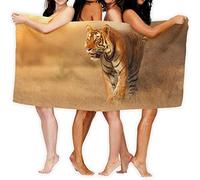 RUiillg Beach Towels Microfiber,Great Tiger Under Golden Light Bath Towels Extra Large For Men And Women Great For Swim Spa Travel Yoga Sports Camping Sunbed Cover Bath Or Shower At Home 130X80cm