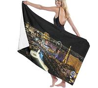 RUiillg Beach Towels Microfiber,Las Vegas Nightscape Large Bath Sheet Lightweight Beach Towel Perfect For Family Hotel Travel Swimming Fitness Sports