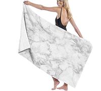 RUiillg Beach Towels Microfiber,Nature Granite Cloudy Spotted Trace Effects Marble Artistic Image Large Bath Sheet Lightweight Beach Towel Perfect For Family Hotel Travel Swimming Fitness Sports