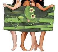 RUiillg Microfiber Beach Towel Oversize,Animal Green Frog Inch Quick Dry Extra Large Bath Towel For Adult Men Women,Sand Proof Resistant Sandless,Xl Big Personalized Travel Pool Towel 80×130cm