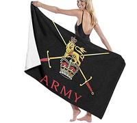RUiillg Microfiber Beach Towel Oversize,British Army Crest Pattern Quick Dry Extra Large Bath Towel For Adult Men Women,Sand Proof Resistant Sandless,XL Personalized Travel Pool Towel
