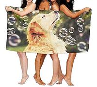 RUiillg Microfiber Beach Towel Oversize,Golden Retriever Quick Dry Extra Large Bath Towel For Adult Men Women,Sand Proof Resistant Sandless,Xl Big Personalized Travel Pool Towel 80×130cm