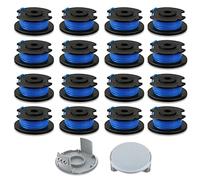 RUIITEN AC14RL3A String Trimmer Spools Replacement for Ryobi One+ AC14RL3A 18v, 24v and 40v Cordless Trimmers, 11ft 0.065" Auto Feed Cordless Weed Eater Spools Line (16 Spools + 2 Caps)
