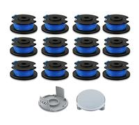 RUIITEN AC14RL3A String Trimmer Spools Replacement for Ryobi One+ AC14RL3A 18v, 24v and 40v Cordless Trimmers, 11ft 0.065" Auto Feed Cordless Weed Eater Spools Line (12 Spools + 2 Caps)