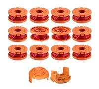 RUIITEN WA0010 WA0004 Replacement Trimmer Spools, 0.065" Weed Eater Lines Caps for Worx String Trimmer Weed Eater WG154 WG163 WG163E WG160 WG180 WG175 WG155 WG151 (12 Spools + 2 Caps)