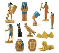 RuiJOTWAT 12-Piece Egyptian Statue Set, Pyramids, Figure Model Toys For Egyptian Party Decoration Theme