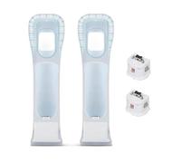 RuiJOTWAT 2-Pack for Compatible Wii Remotes, Motion Plus Adapter Accelerator, Wii Motion Plus Accessory with 2 Silicone Cases, White