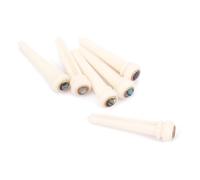 RuiJOTWAT 6pcs Bone Guitar Bridge Pins with Brass Circle and Green Pearl Shell Dot String Nails Pin