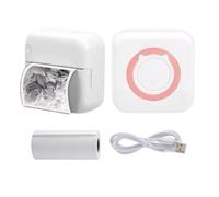 RuiJOTWAT Mini Printer, Mini Thermal Printer, Mini Photo Printer, Mini Sticker Printer, Wireless Printer With 1 Roll Of Printing Paper, Suitable For School, Home, List, Diy Graffiti, Pink