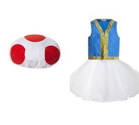 Ruikajia Adorable Mushroom costume Toad Female Version Costume, Multicolored, 8 Years