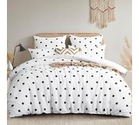 RUIKASI Bedding Double Bed Set - 3 PCS Microfiber Duvet Cover Set Double Bed Polka Dots Printed, Ultra Soft Quilt Cover with Matching Pillow Cases(Double, 200x200)