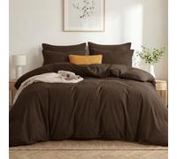 RUIKASI Brown Super King Duvet Cover Sets Bedding Set - Chocolate Duvet Set Superking Bed Set with Zip, Soft Brushed Microfibre Super King Size Quilt Cover with 2 Pillowcases